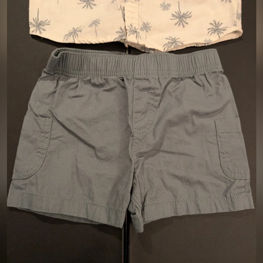 Carter's Toddler Boys Cotton Palm Tree-Print Shirt & Shorts, 2-Piece Set Size 4T